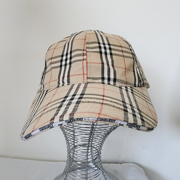 Burberry Unisex Strapback Hat Plaid One Size Adjustable Nova Check - Picture 1 of 8
